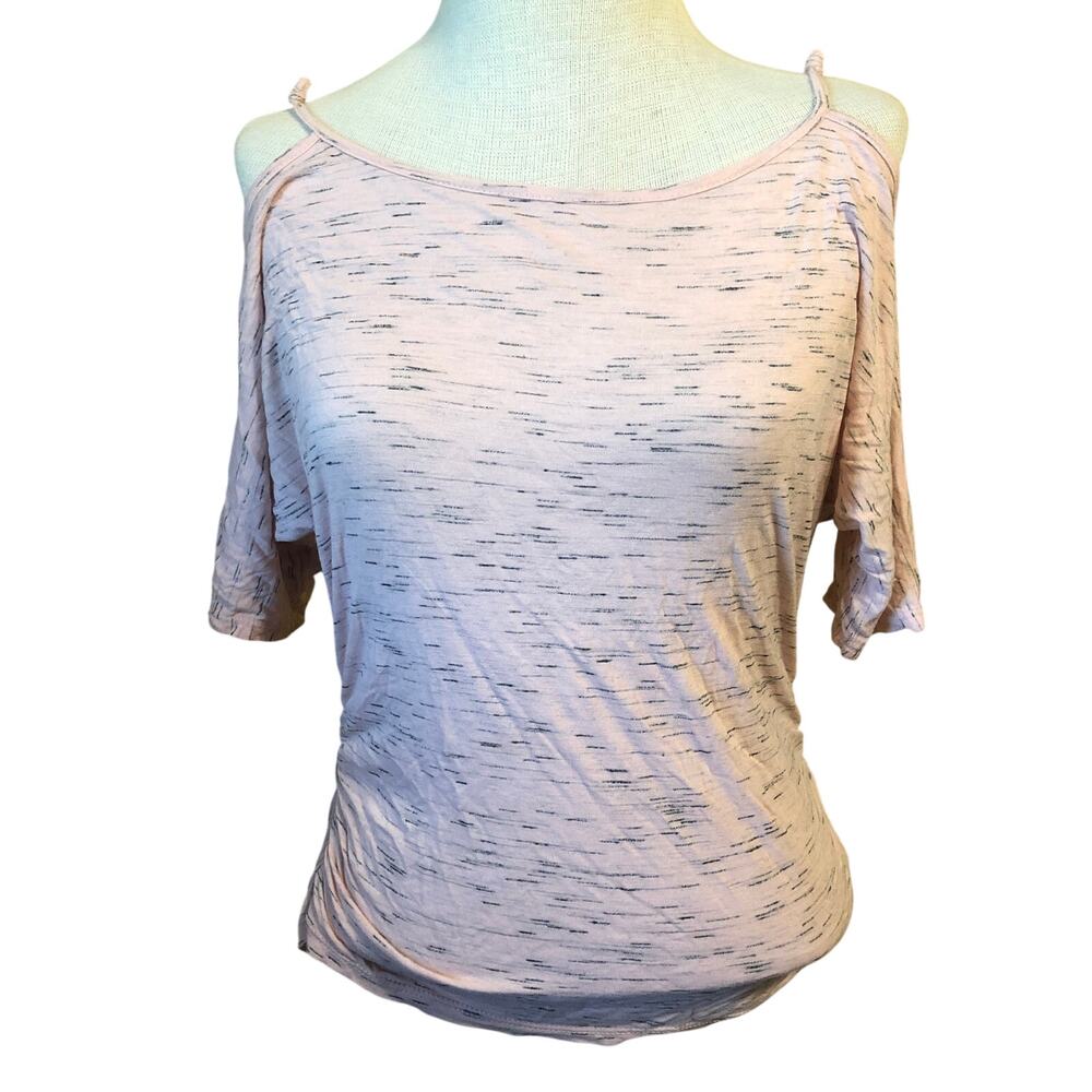 Body Central Pink Short Sleeve Cold Shoulder Top S